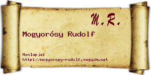 Mogyorósy Rudolf névjegykártya